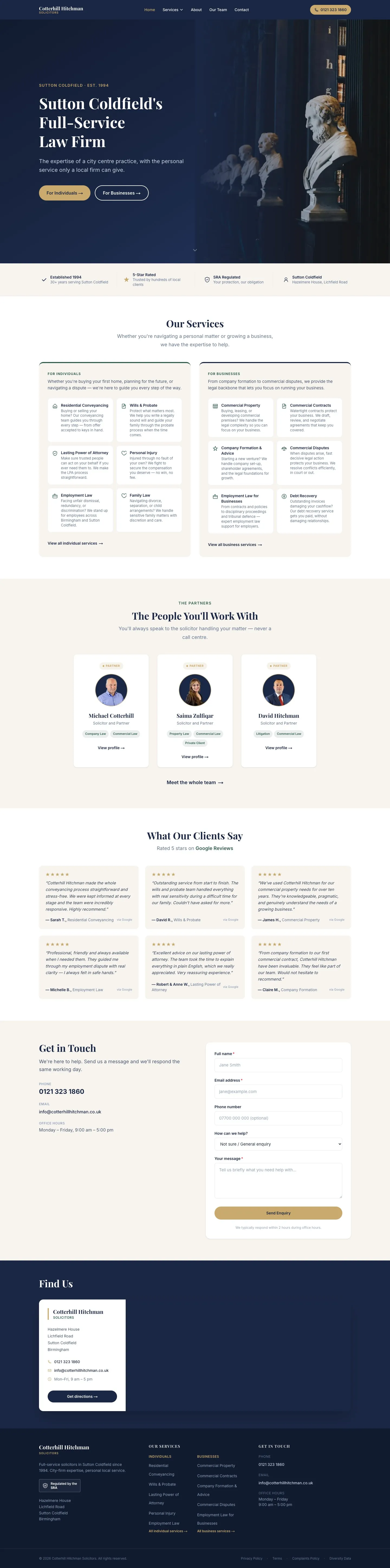 Cotterhill Hitchman website preview