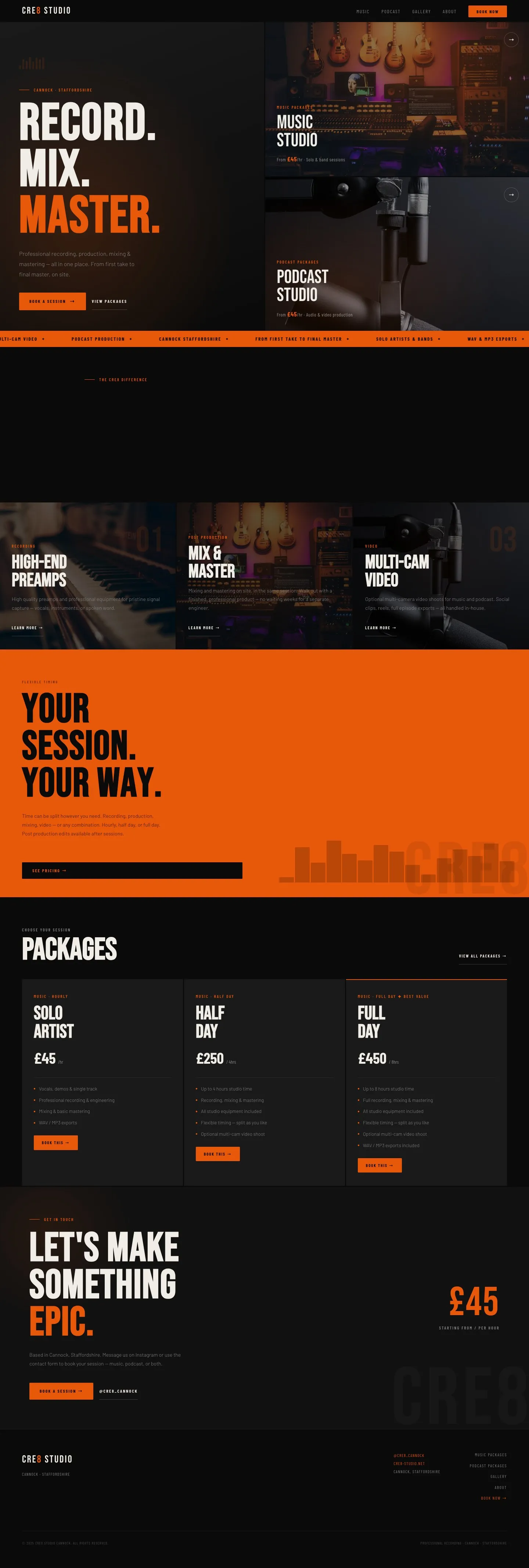 CRE8 Studio website preview